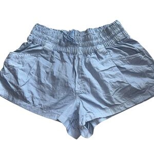 Aerie Light Blue Women’s Elastic Waist Shorts Cotton sz Large